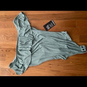 NWT Express green off the shoulder bodysuit